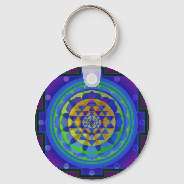 Om (AUM) Yantra mandala Keychain (Front)