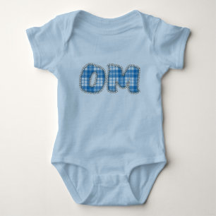 Om - Blue Plaid - Baby Yoga Clothes Bodysuit