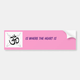om buddhist, IS WHERE THE HEART IS Bumper Sticker