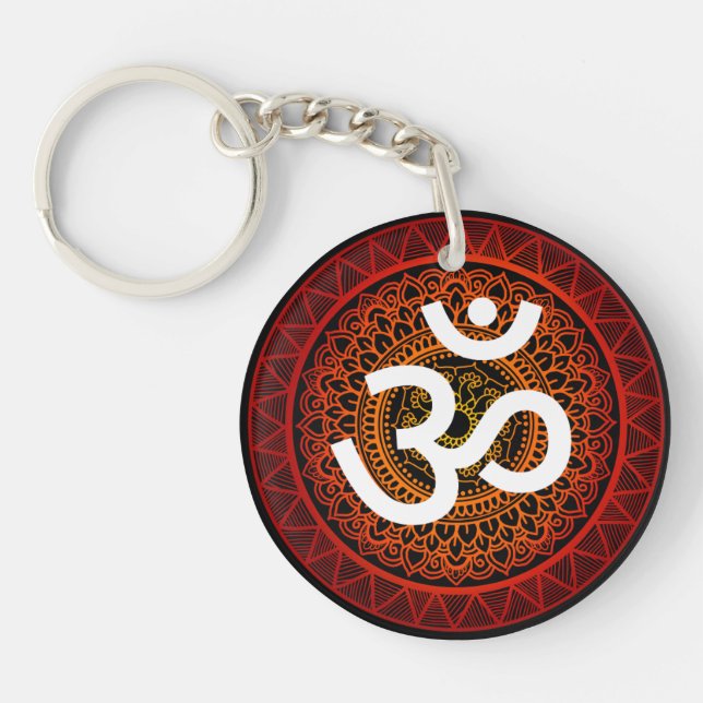 Om chakra mandala  keychain (Front)
