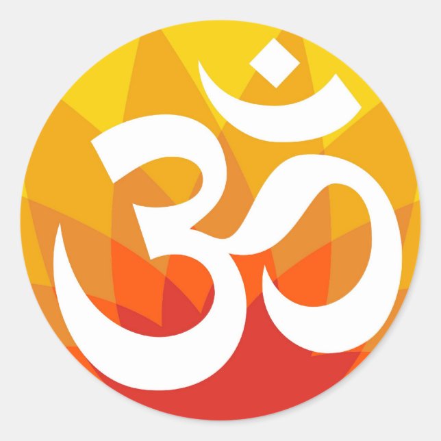 om classic round sticker (Front)