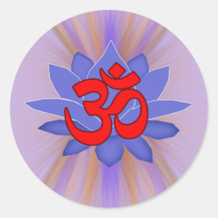 om classic round sticker