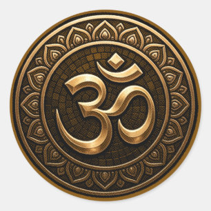 Om Classic Round Sticker