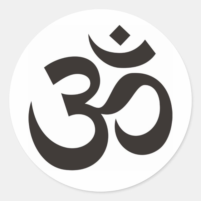 om classic round sticker (Front)