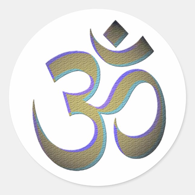 Om Classic Round Sticker (Front)