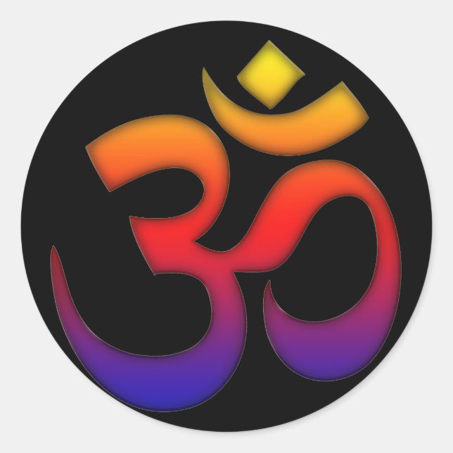 om classic round sticker (Front)