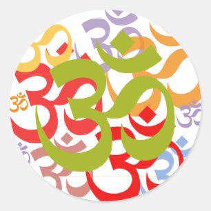 Om Classic Round Sticker
