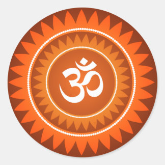 Om Design Classic Round Sticker