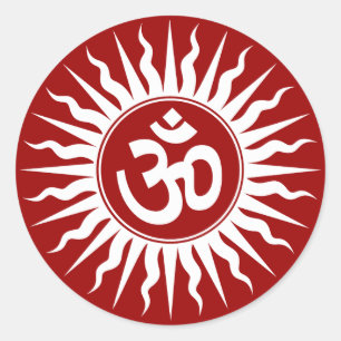 Om Design Classic Round Sticker