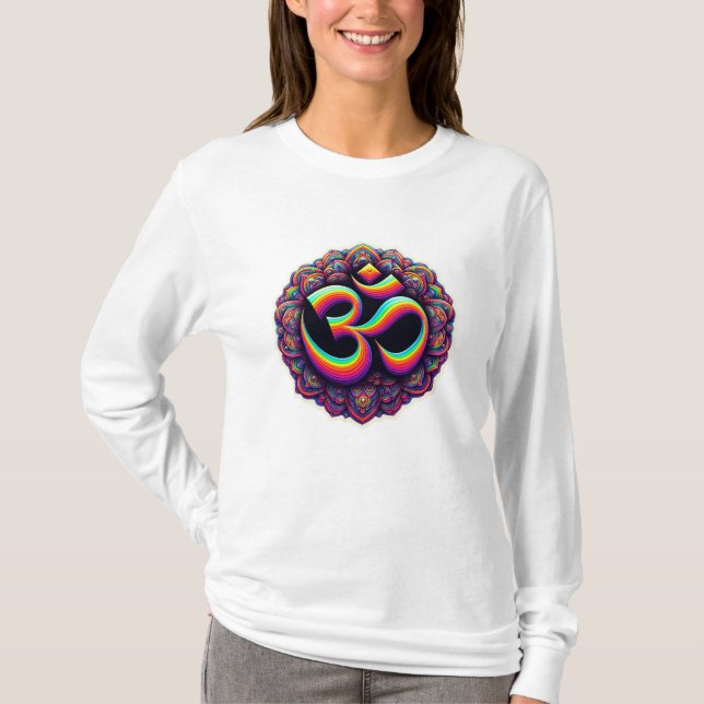 Om design ladies long sleeve shirt (Front)