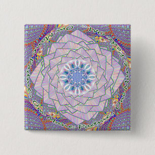 OM Dharma Wheel Lotus button