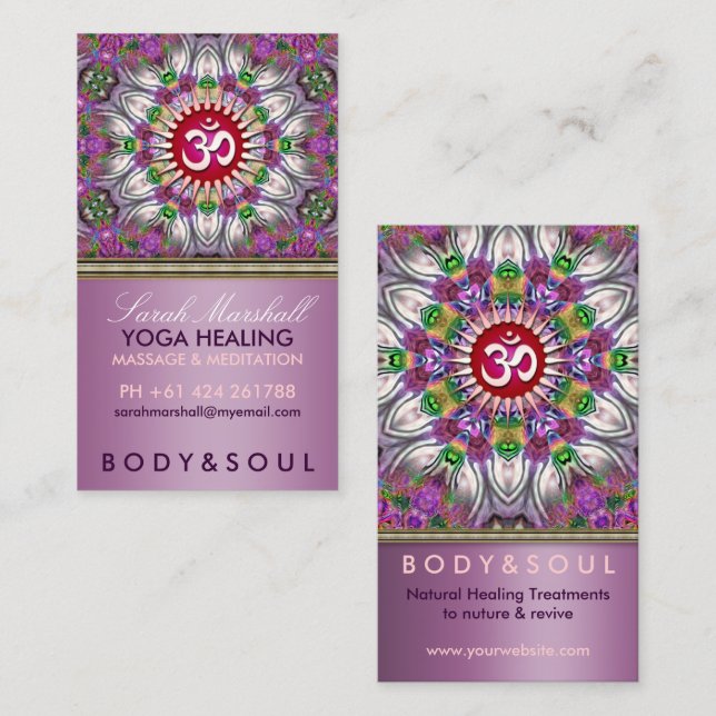 Om Energy Yoga Healing Star Business Card (Front/Back)