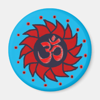 Om et Red Pinwheel - Yoga Magnets