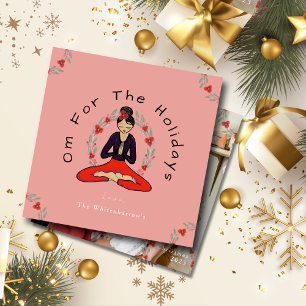 'Om For The Holidays' Yoga and Wreath Holiday Card