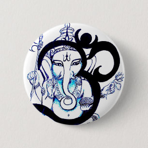 OM - Ganesha 2 Inch Round Button