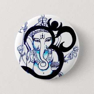 OM  -  Ganesha 2 Inch Round Button