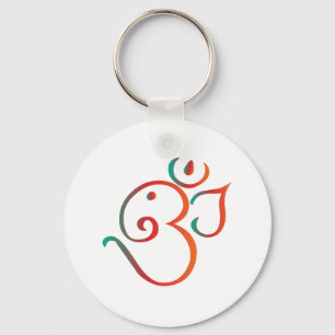Om-ganpati-green-orange Keychain