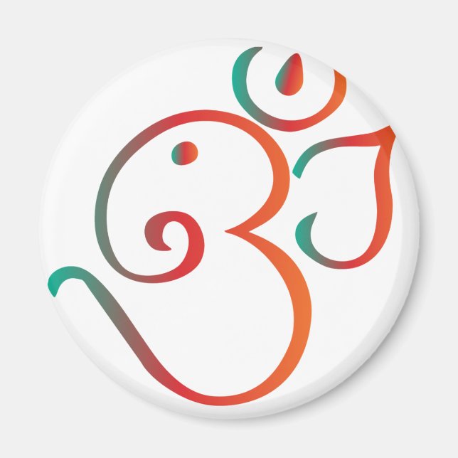 Om-ganpati-green-orange Magnet (Front)