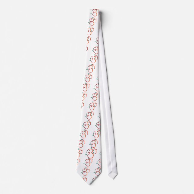 Om-ganpati-green-orange Tie (Front)