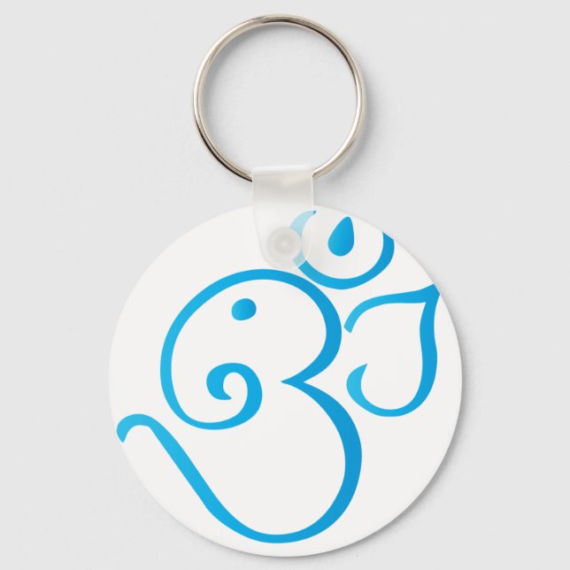 Om-ganpati-turqoise Keychain (Front)