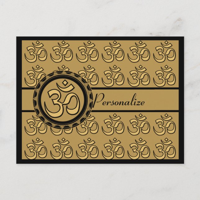 Om Gold Postcard Personalize (Front)