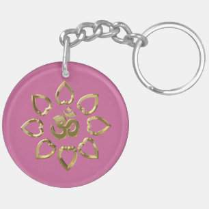 Om golden symbol keychain
