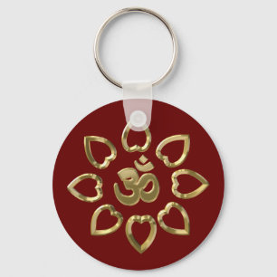 Om golden symbol keychain