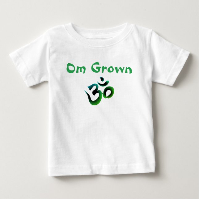 Om Grown Green Baby Tee (Front)