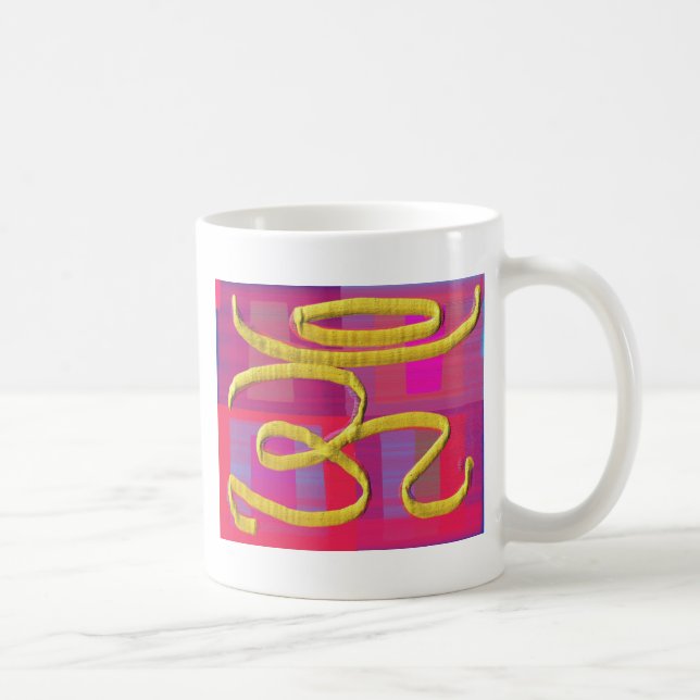 Om Healing Sign on Silk Screen Coffee Mug (Right)