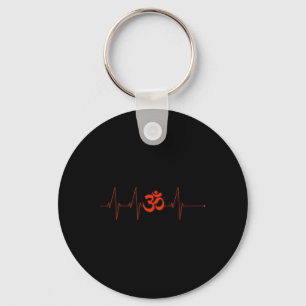 Om Heartbeat Funny Sacred Ohm Yoga Meditation Cool Keychain