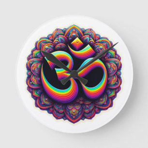 Om Hindu Symbol Wall Clock