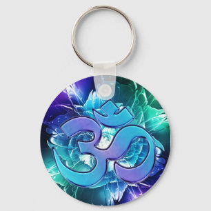 Om I See Blues and Greens Keychain