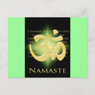 Om in Black & Gold - Namaste Postcard