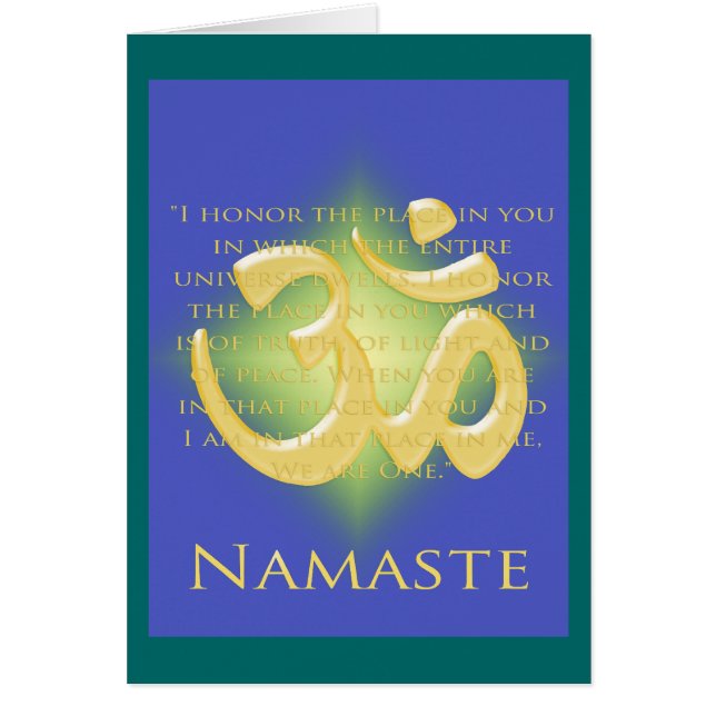 Om in Blue & Gold - Namaste (Front)