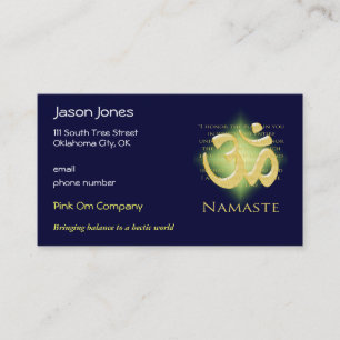 Om in Green & Gold - Namaste Appointment Card