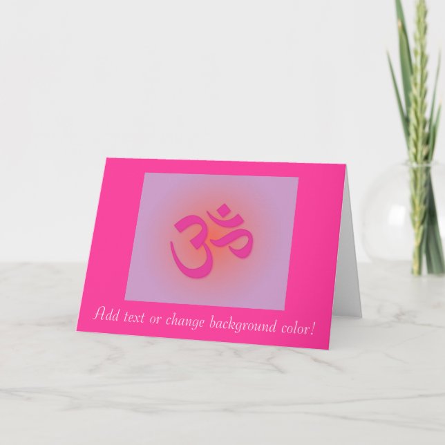 Om, in pink and orange card (Front)