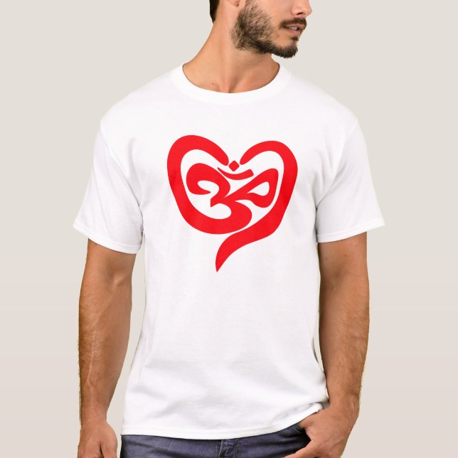 Om  in the Heart T-Shirt (Front)