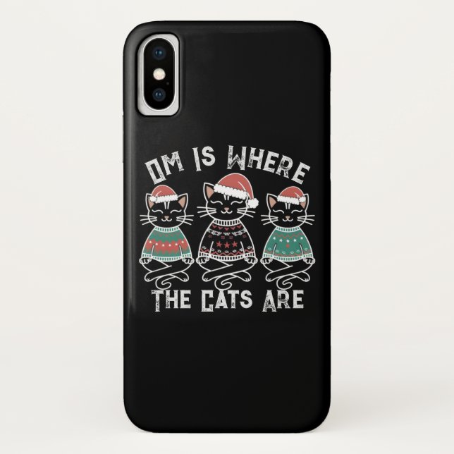 Om Is Where the Cats Are Holiday Case-Mate iPhone Case (Back)