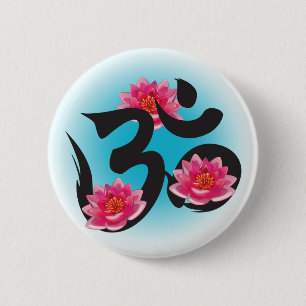 om lotus 2 inch round button