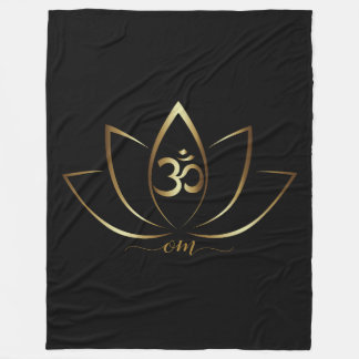 Om Lotus Decke Fleece Blanket