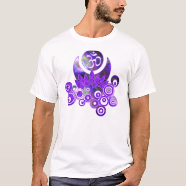 OM LOTUS Design violet T-Shirt (Front)