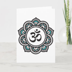 Om Lotus Flower Symbol Spiritual Yoga Buddhism Med Card