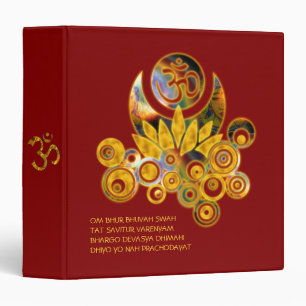 Om Lotus & GAYATRI MANTRA dark red Binder