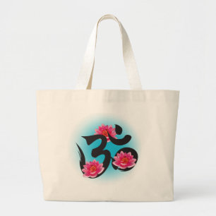 om lotus large tote bag
