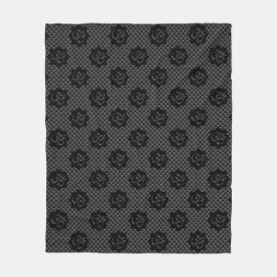 OM Lotus Spirituality Yoga in Carbon Fibre Style Fleece Blanket