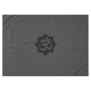 OM Lotus Spirituality Yoga in Carbon Fibre Style Tablecloth
