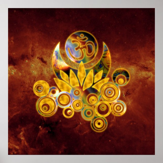 Om Lotus | universe of fire Poster (Front)