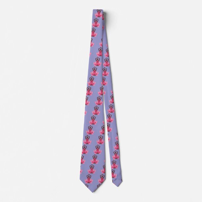Om Lotus Yoga Pose Tie (Front)