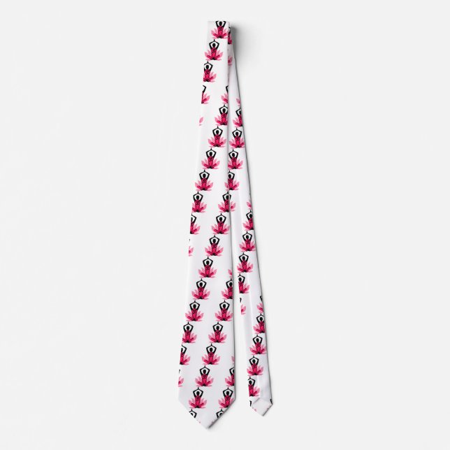 Om Lotus Yoga Pose Tie (Front)