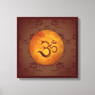 Om Lotusflower Canvas Print